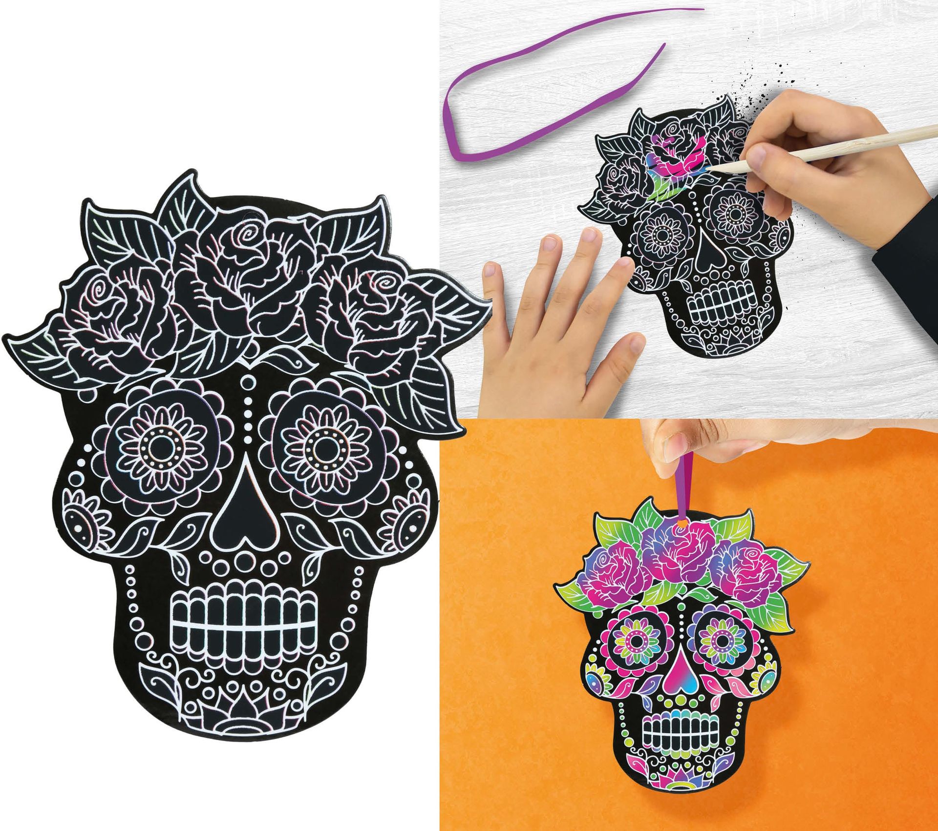 Dia de Los Muertos Skelet Silhouetten Kleurset 6 Stuks