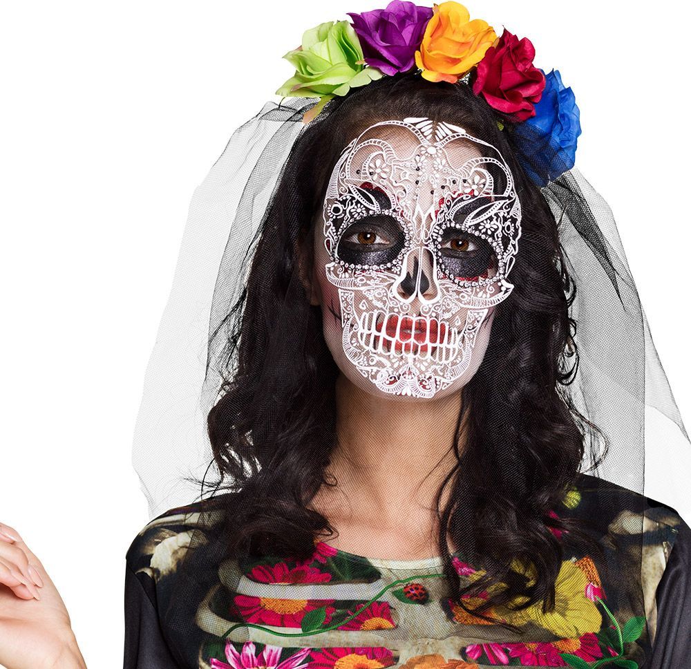 Dia de los muertos tiara met sluier