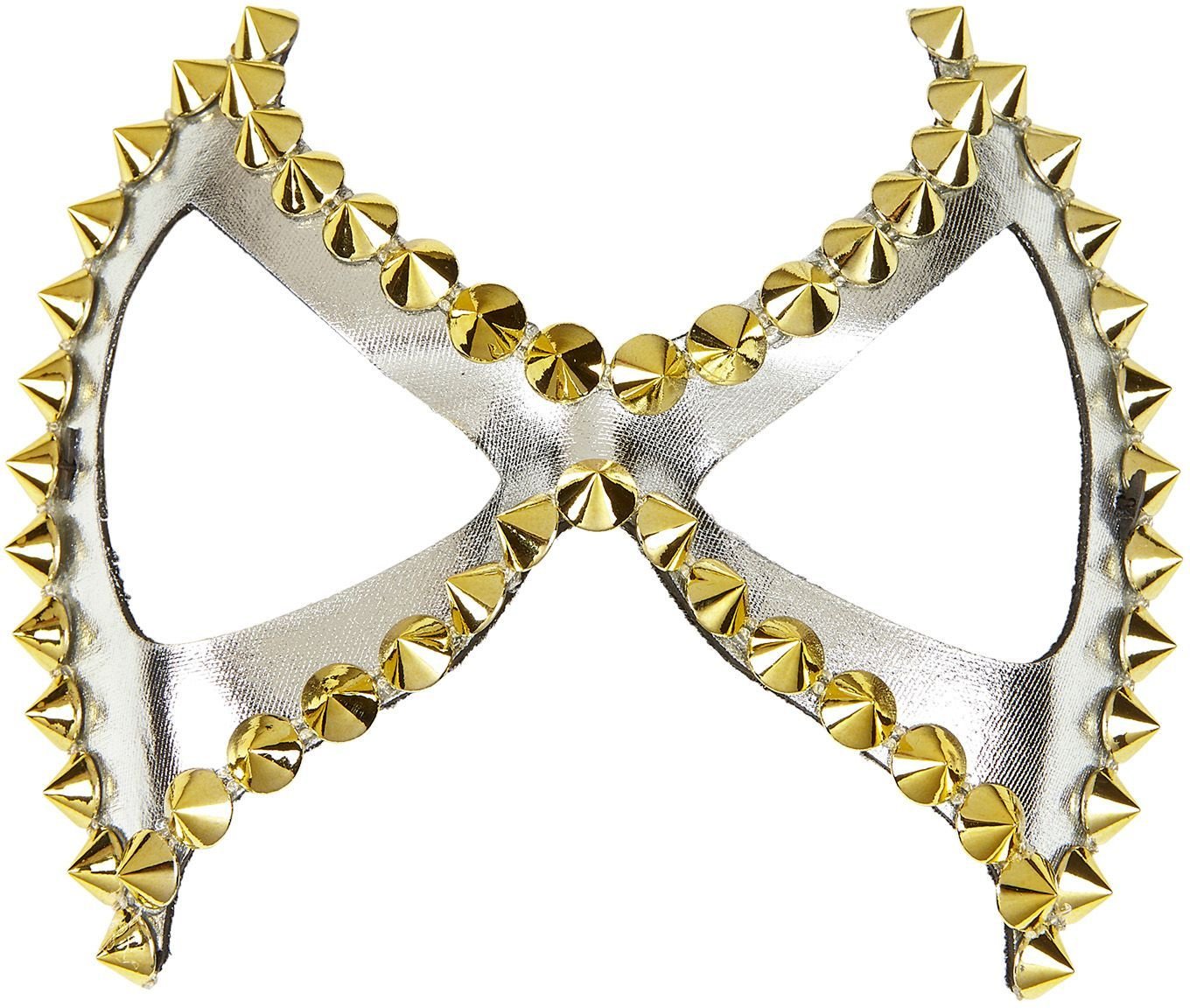 Diabolik SM oogmasker met spikes zilver