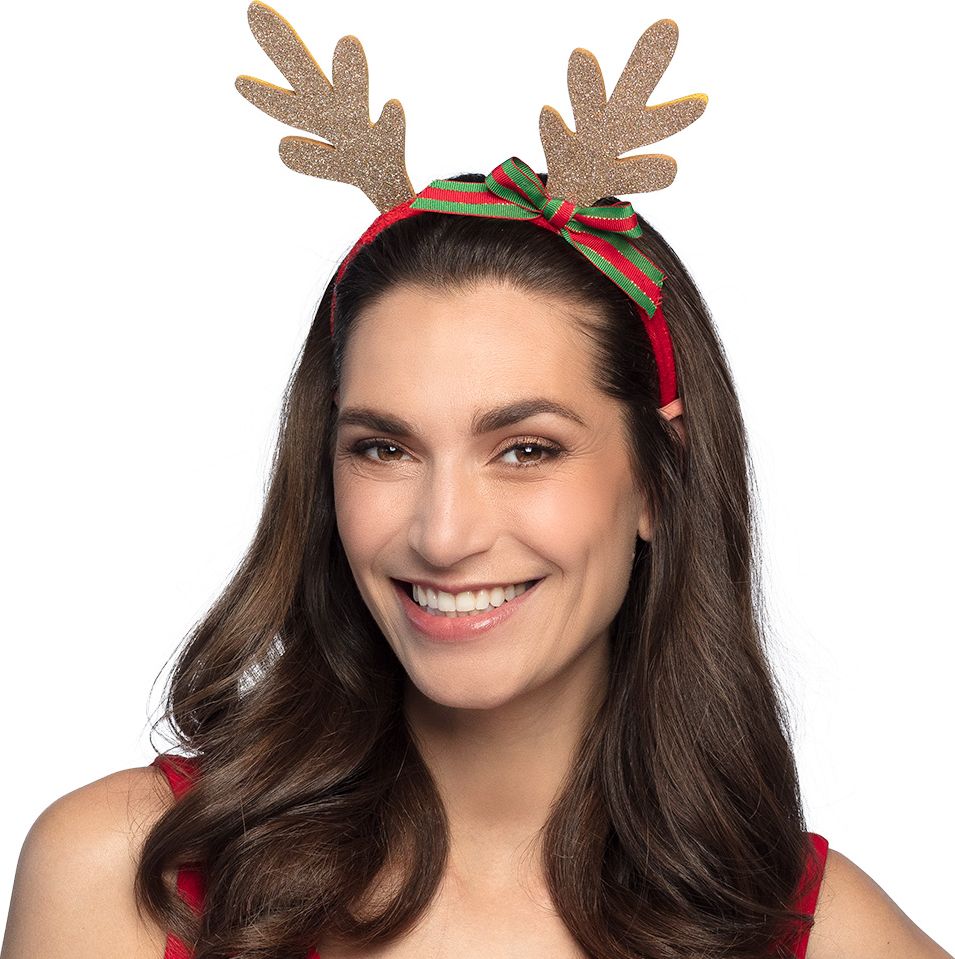 Diadeem Golden Reindeer Kerst