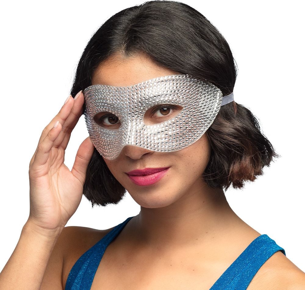 Diamant Oogmasker Zilver