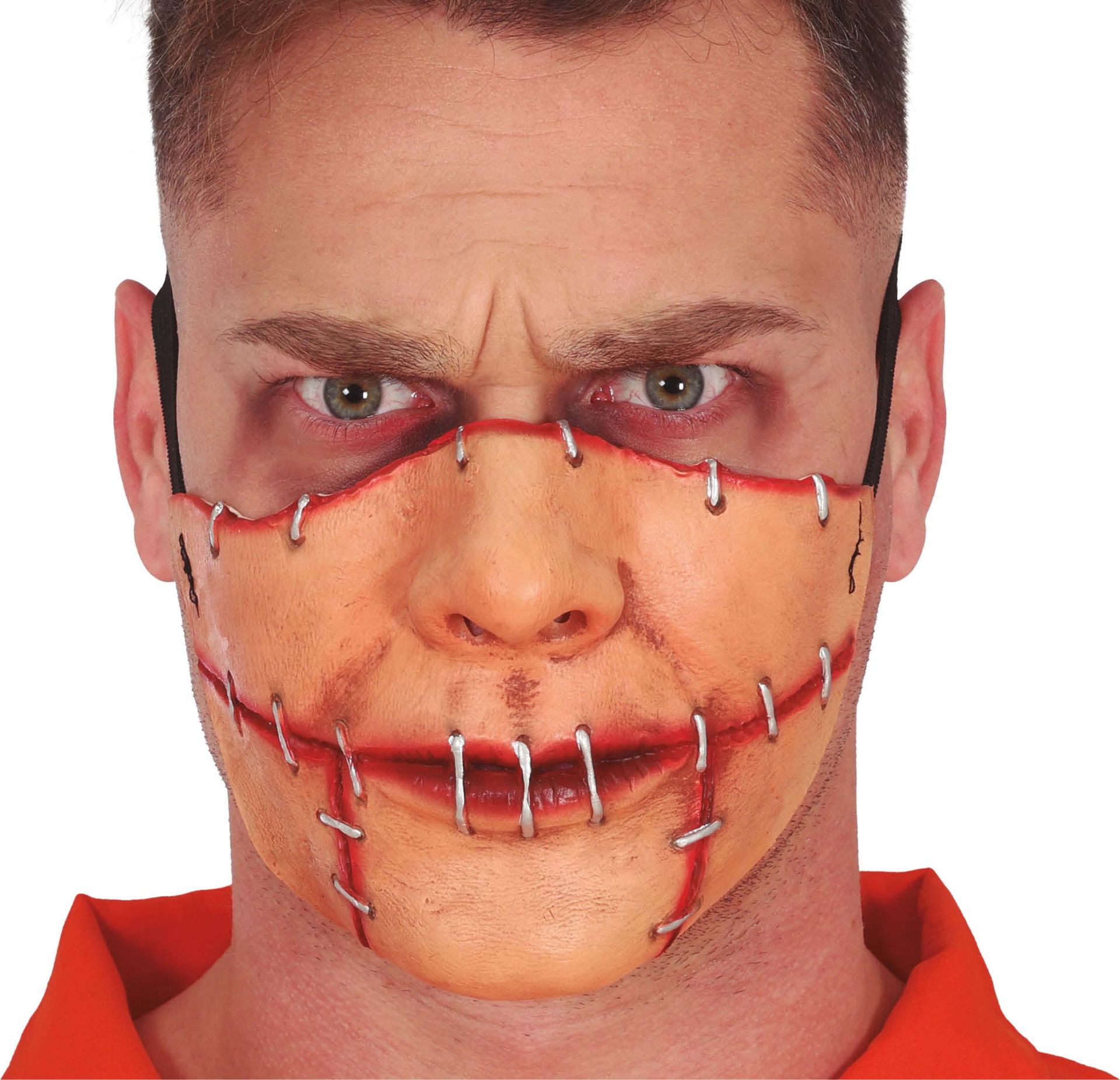 Dichtgenaaide mond halfmasker latex halloween