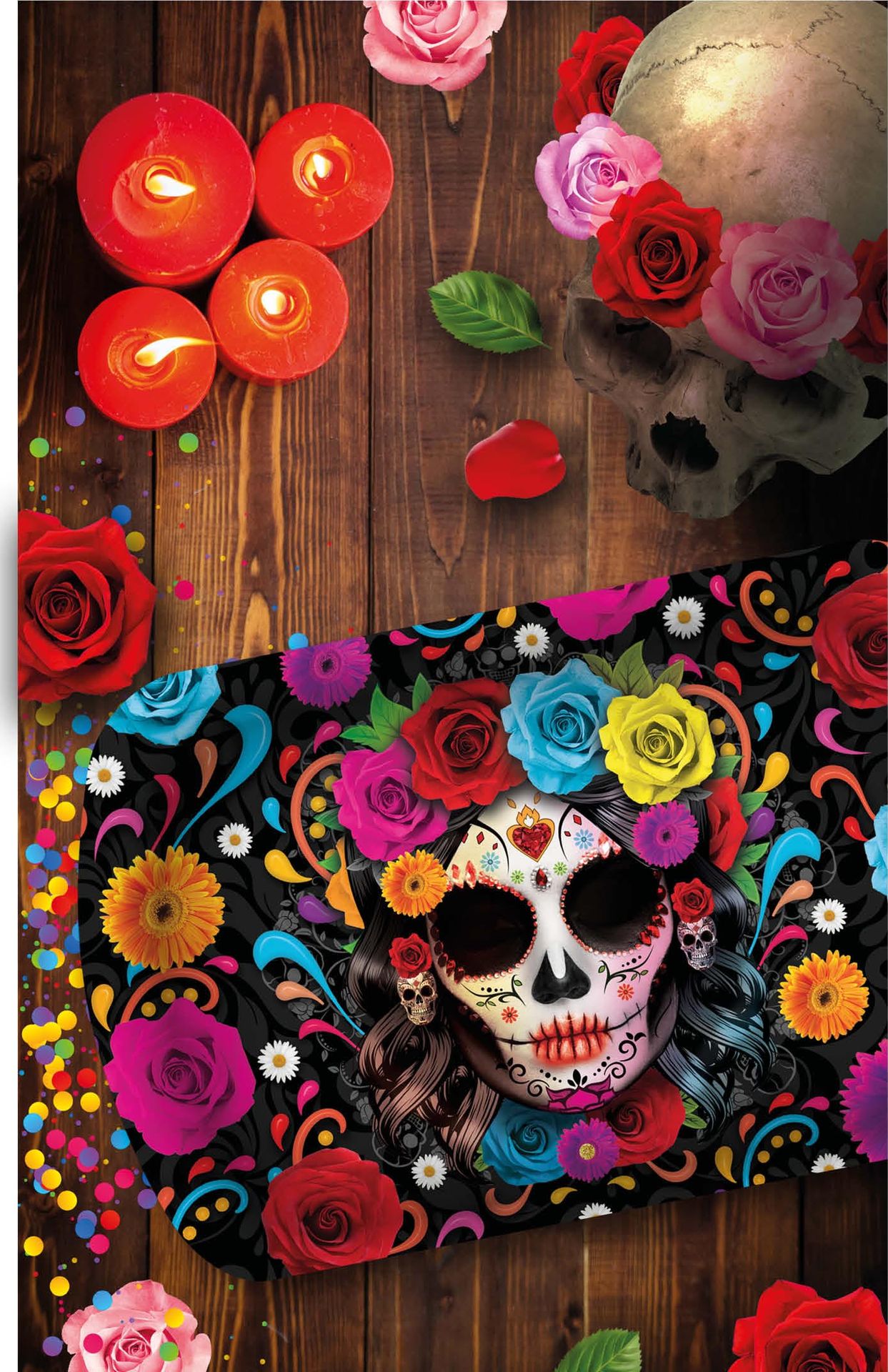 Dienblad Día de Muertos 39 x 24 cm halloween