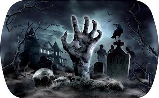 Dienblad kerkhof 39 x 24 cm halloween