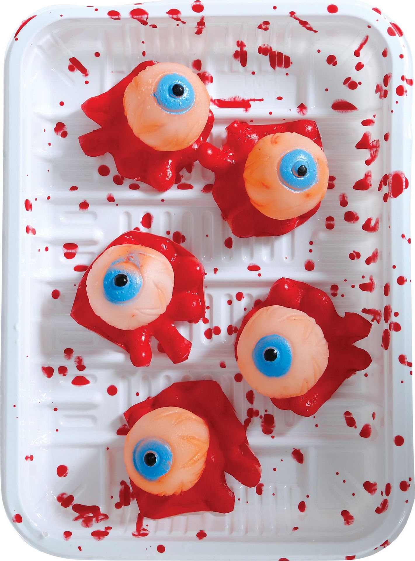 Dienblad met 5 uitgesneden ogen 18 x 13 cm halloween