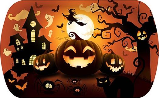 Dienblad pompoen 29 x 15 x 3,5 cm halloween