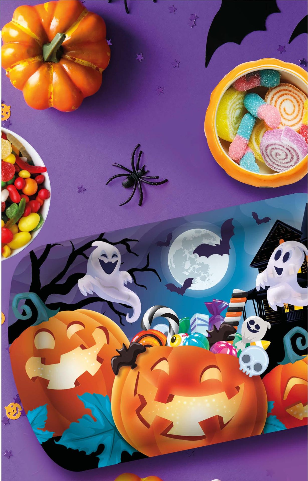 Dienblad pompoen vrolijk 39 x 24 cm halloween