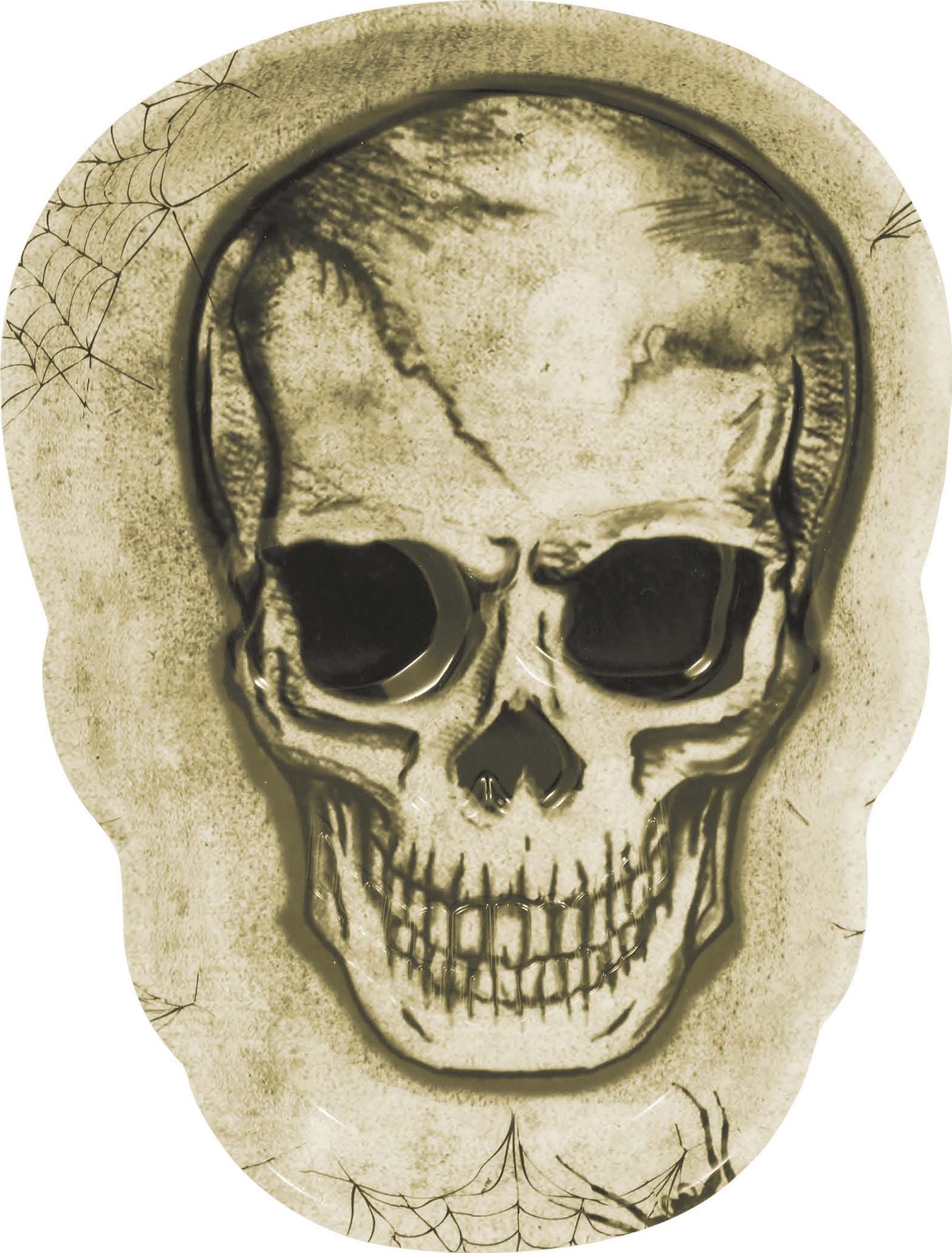 Dienblad skelethoofd 25 x 18 cm halloween