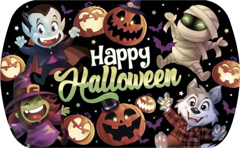 Dienblad vrolijke halloween monsters 39 x 24 cm
