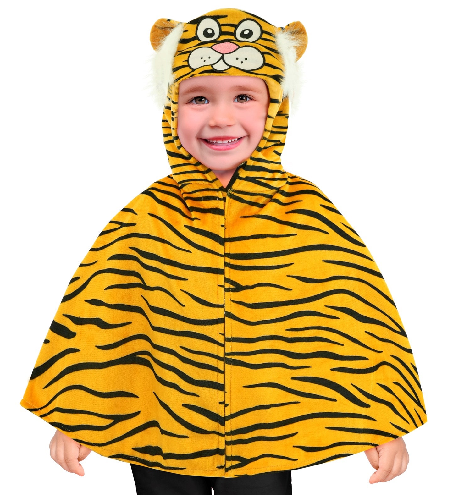 DierenPoncho Cape Tijger met Capuchon Kind 98 cm