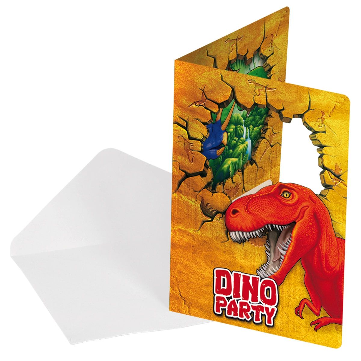 Dinosaurus kinderfeestje uitnodigingen 6 stuks