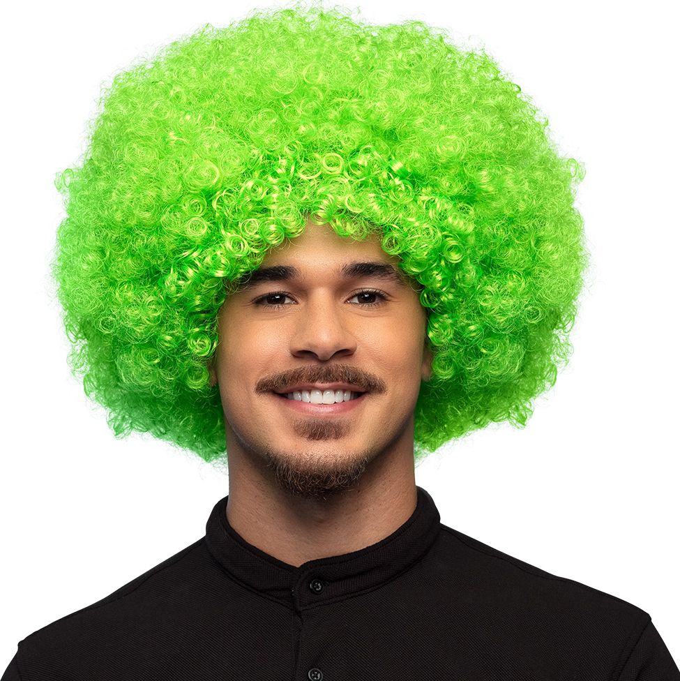 Disco afro pruik groen