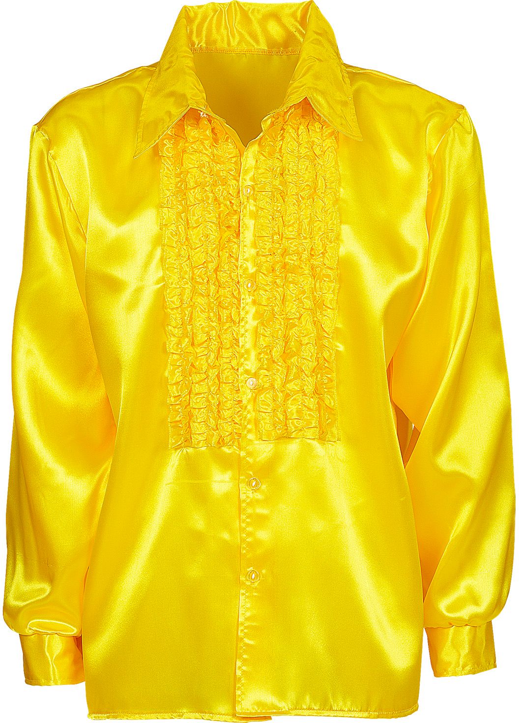 Disco blouse met ruches geel
