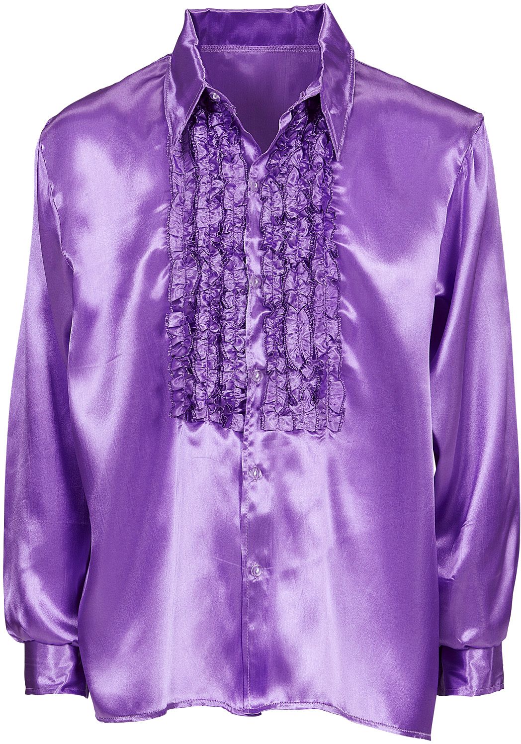 Disco blouse met ruches paars