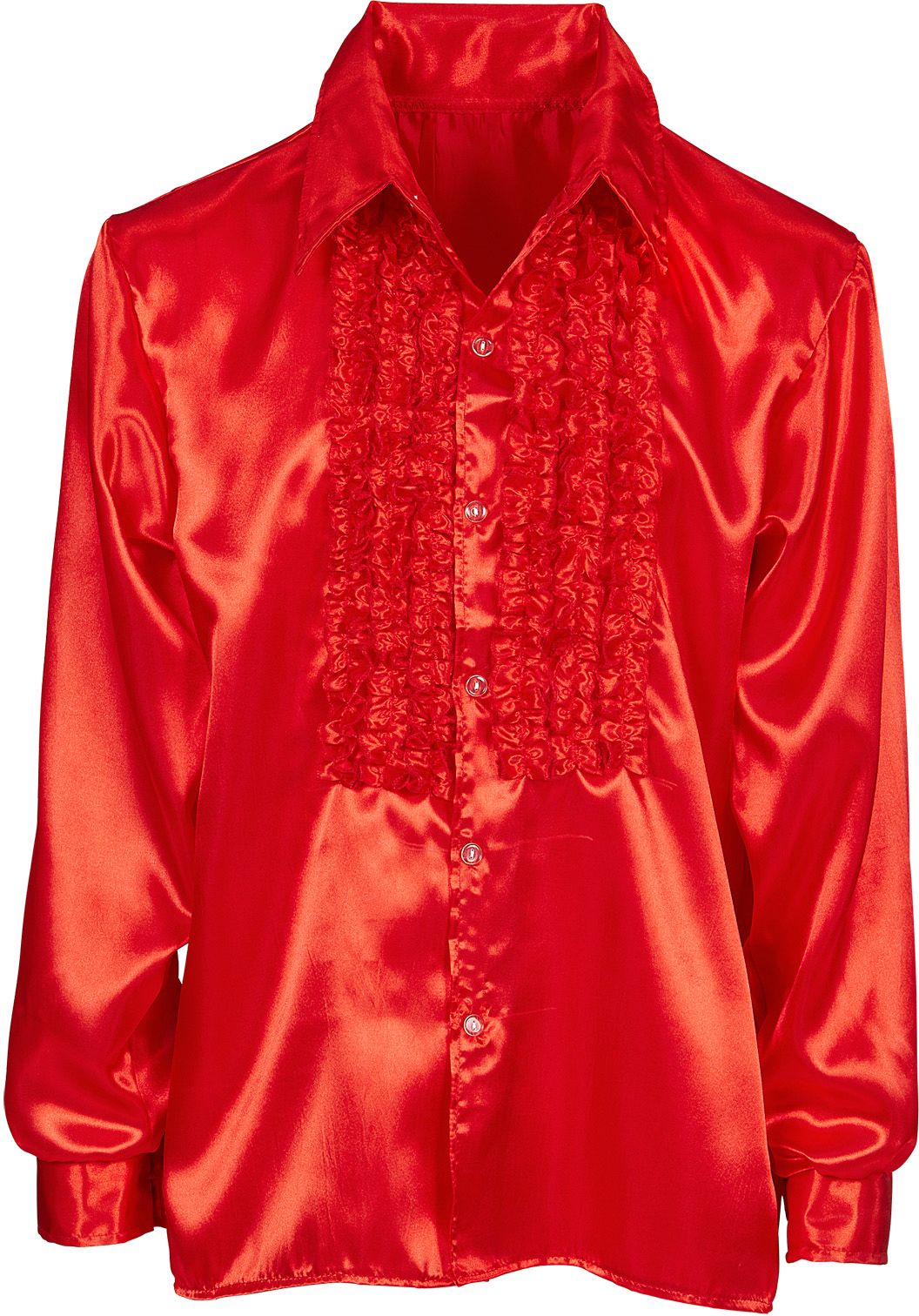 Disco blouse met ruches rood