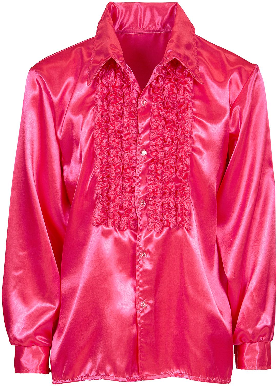 Disco blouse met ruches roze