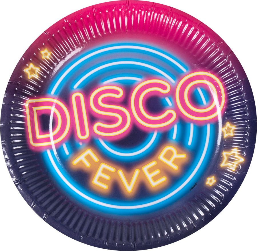 Disco fever thema bordjes 6x