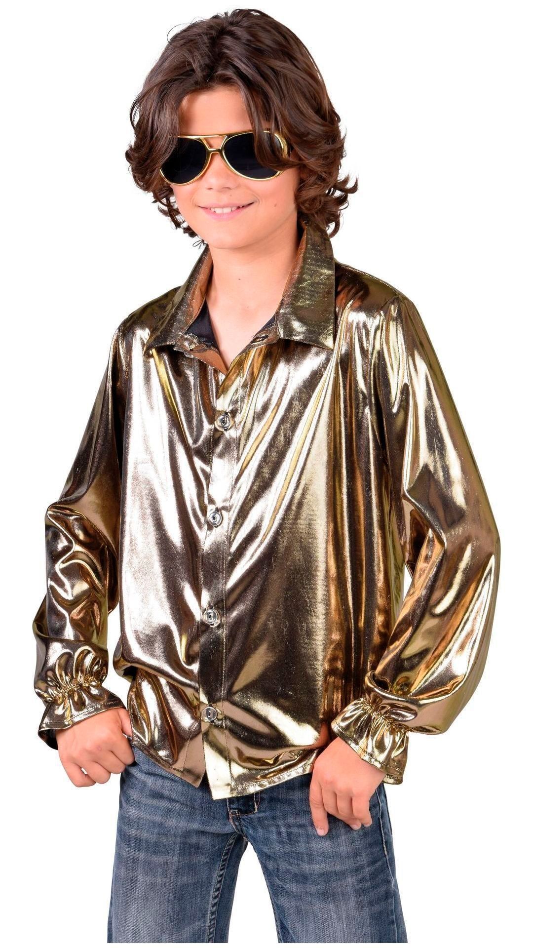 Disco hemd goud jongens
