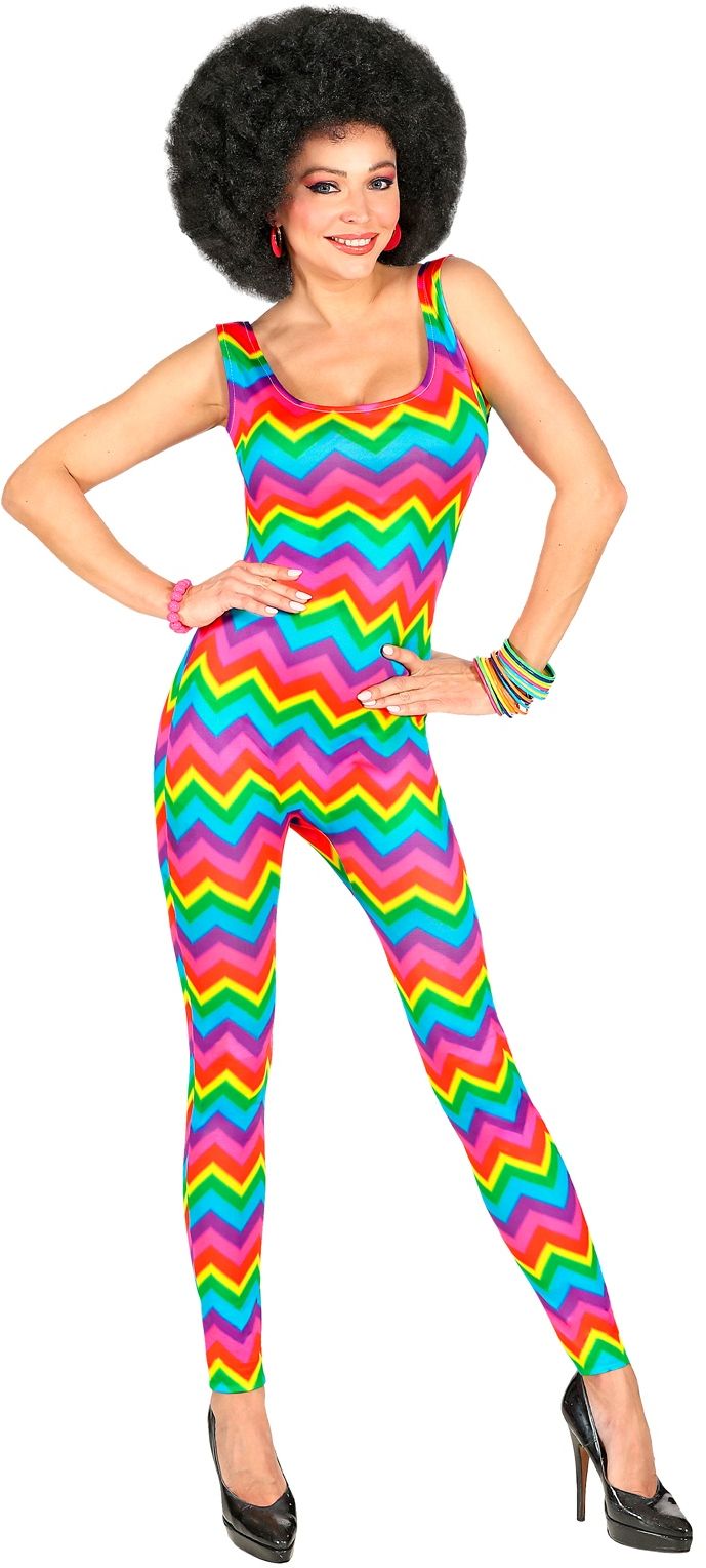 Disco jumpsuit regenboog