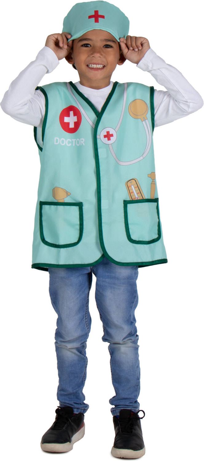 Doktersvest met muts Groen Kind