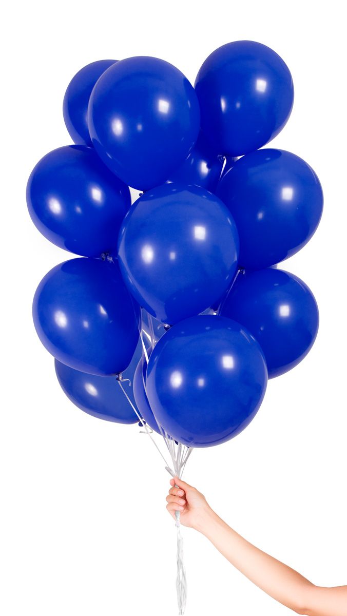 Donkerblauwe ballonnen met lint 30 stuks 23cm