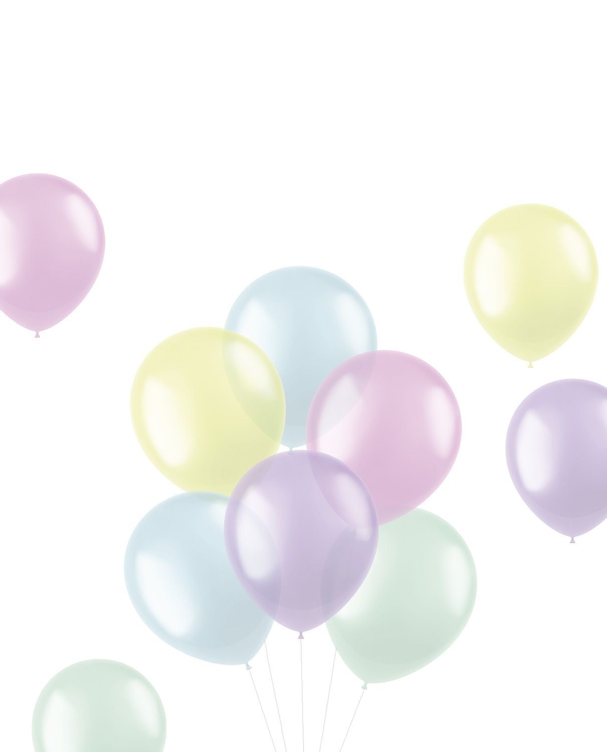 Doorzichtige feestballonnen pastel 100 stuks