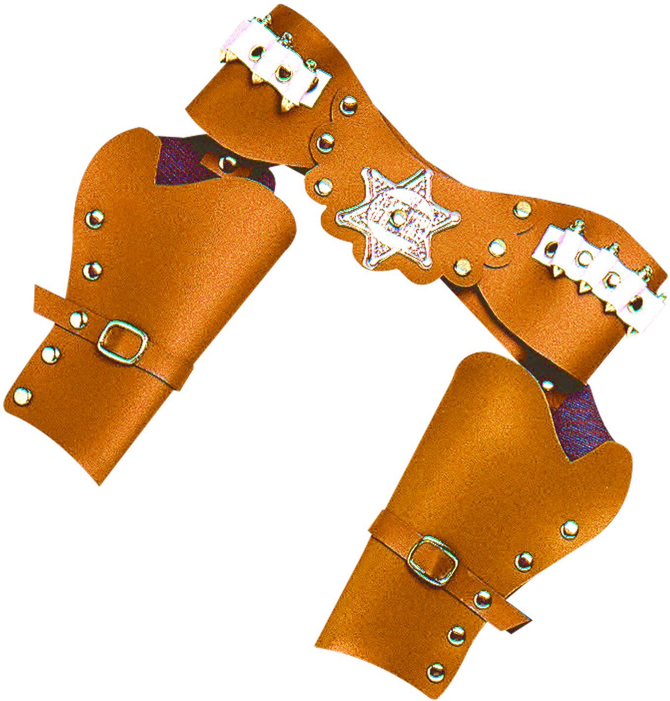 Dubbele cowboy holster bruin