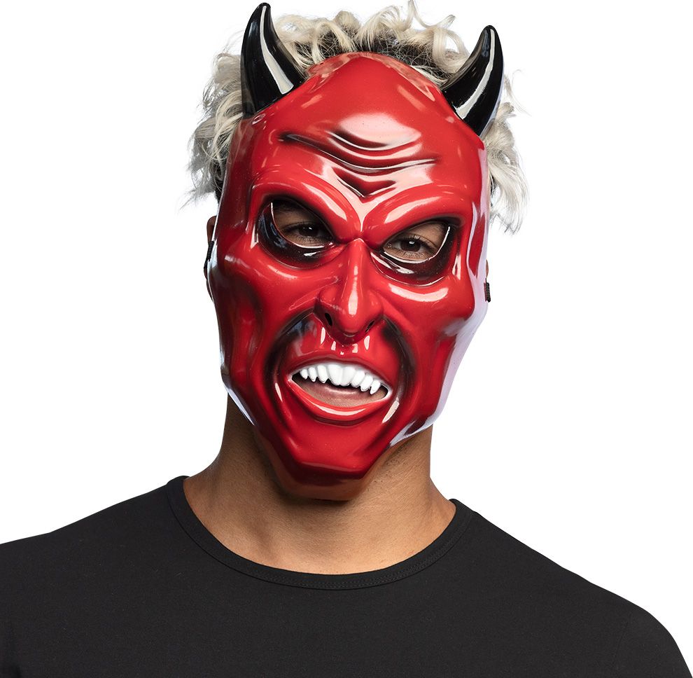 Duivel gezichtsmasker rood halloween