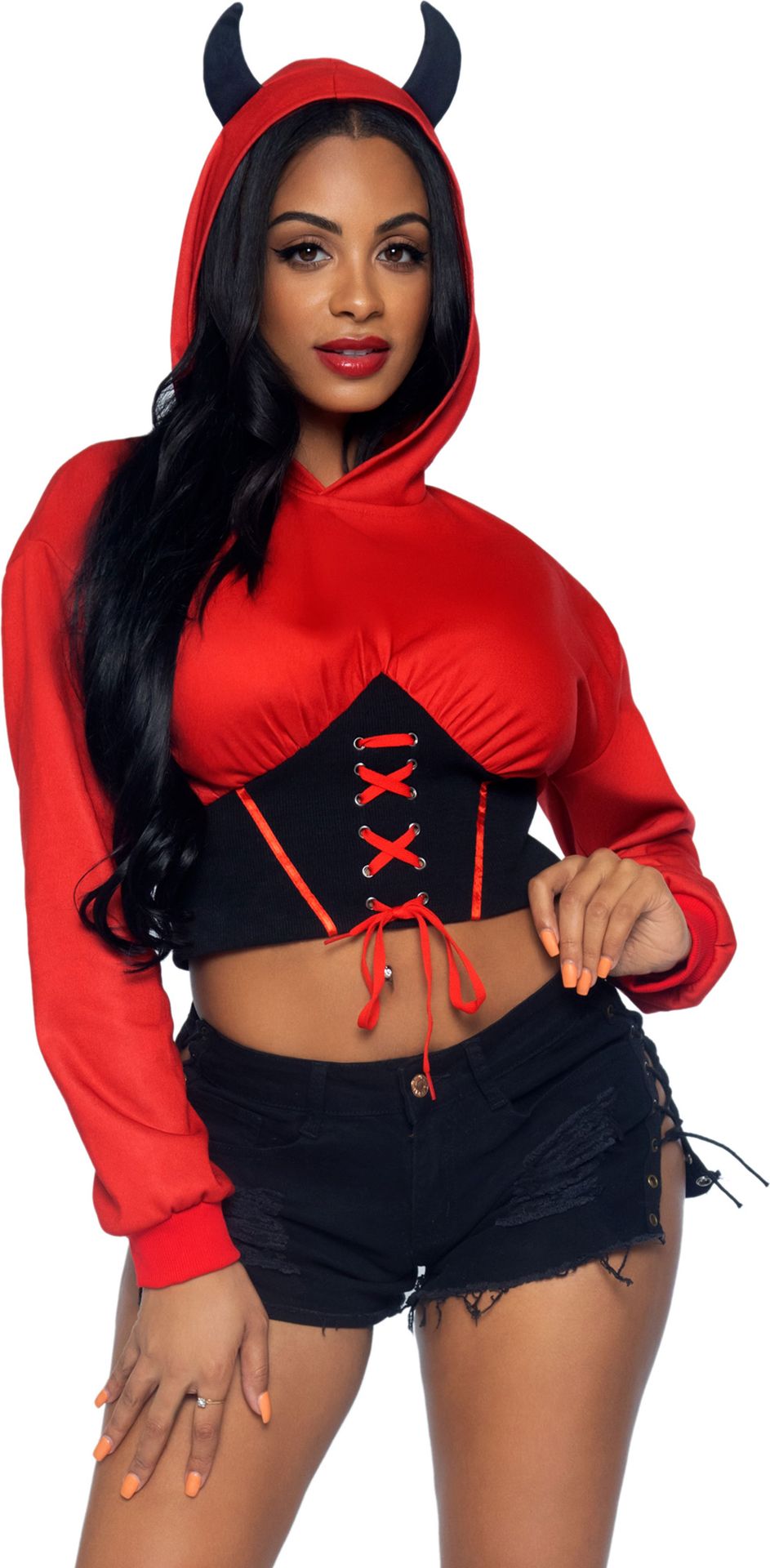 Duivelse crop top hoodie