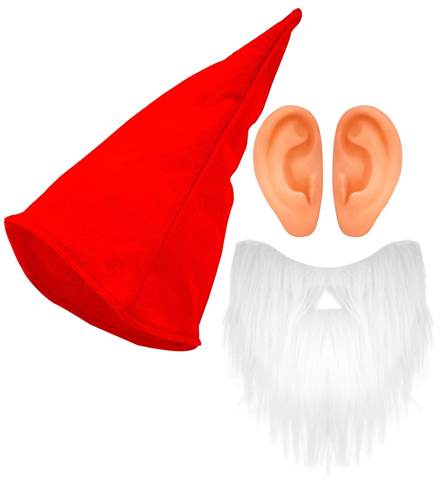 Dwerg Accessoiresset met Rode Muts Baard en Oren