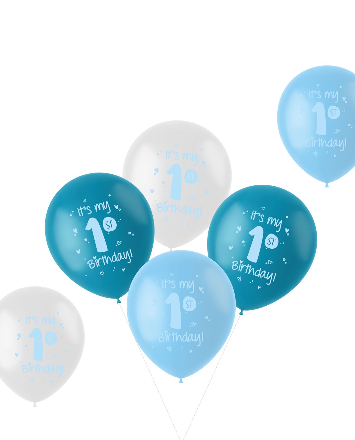 Eerste verjaardag ballonnen blauw 6 stuks