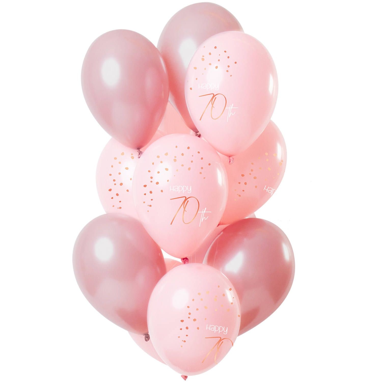 Elegant lush blush ballonnen 70 jaar 12 stuks