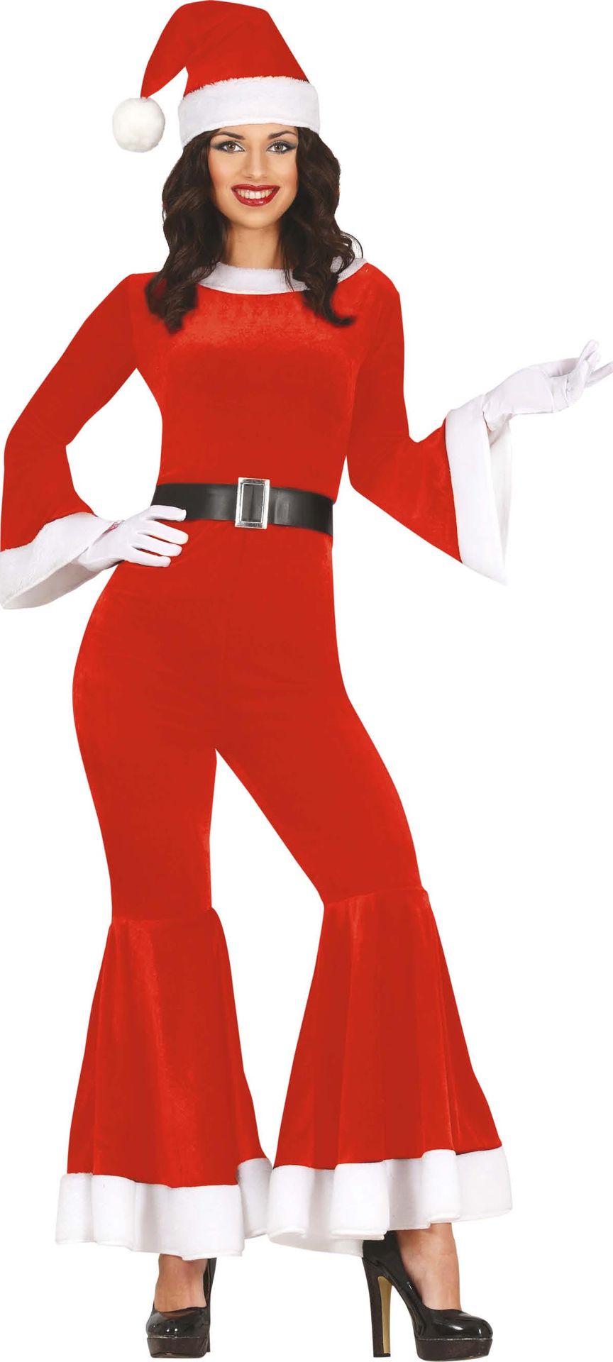 Elegante kerstvrouw jumpsuit volwassenen