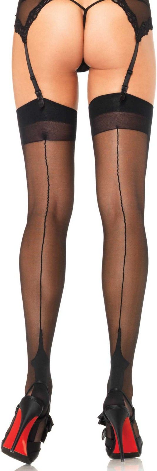Elegante zwarte kousen met jarretel
