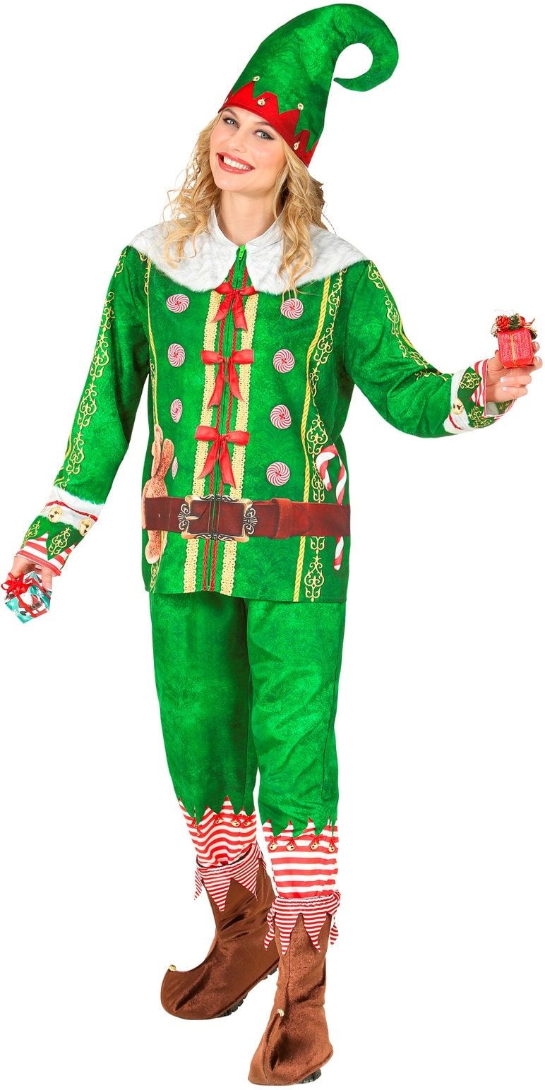 Elf Kostuum Kerstmis Groen Vrouwen Mannen