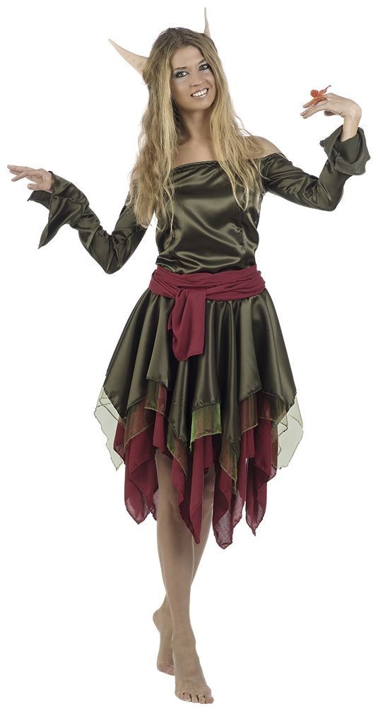 Elven jurk groen rood