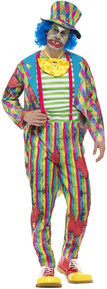 Enge clown lappenstof outfit