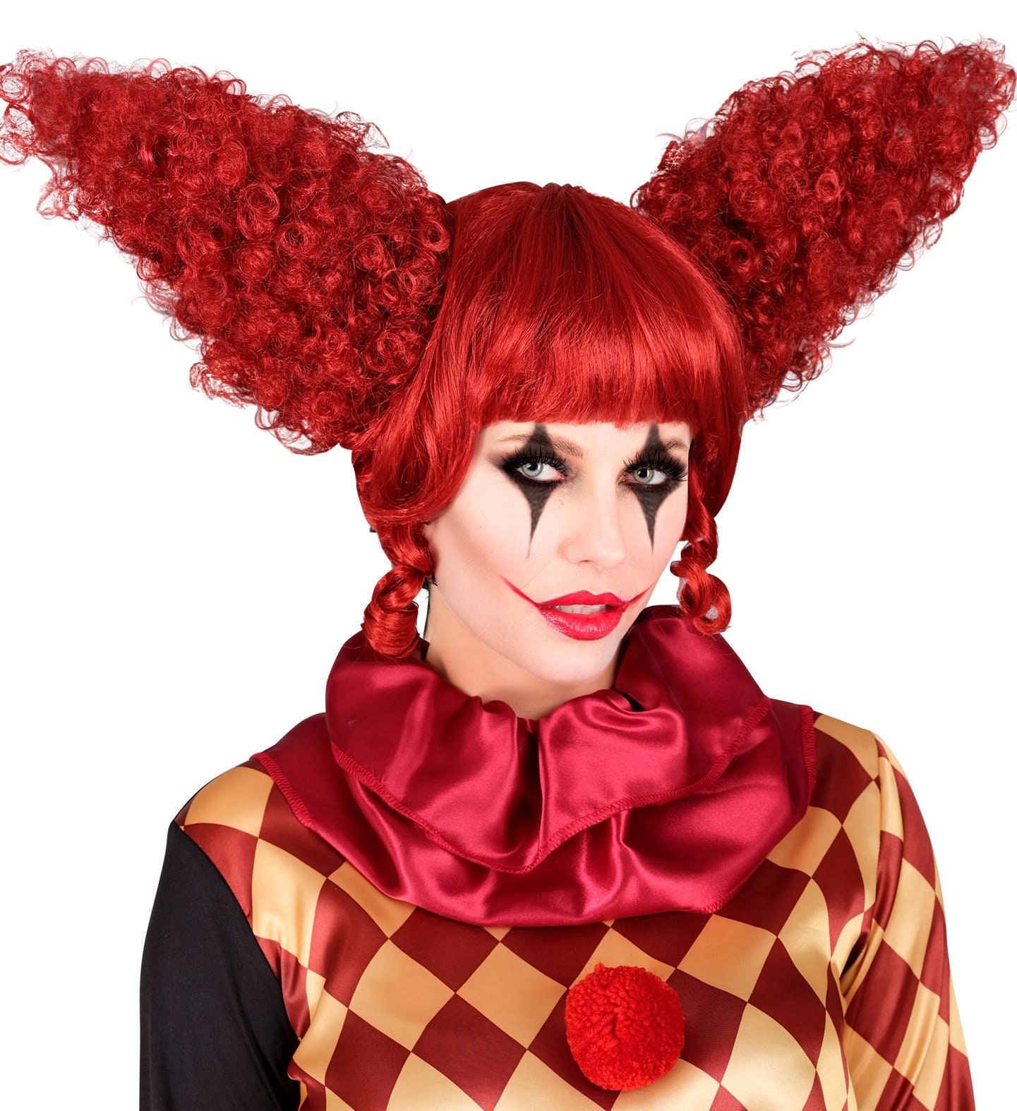 Enge Clown Pruik Rood Halloween Dames