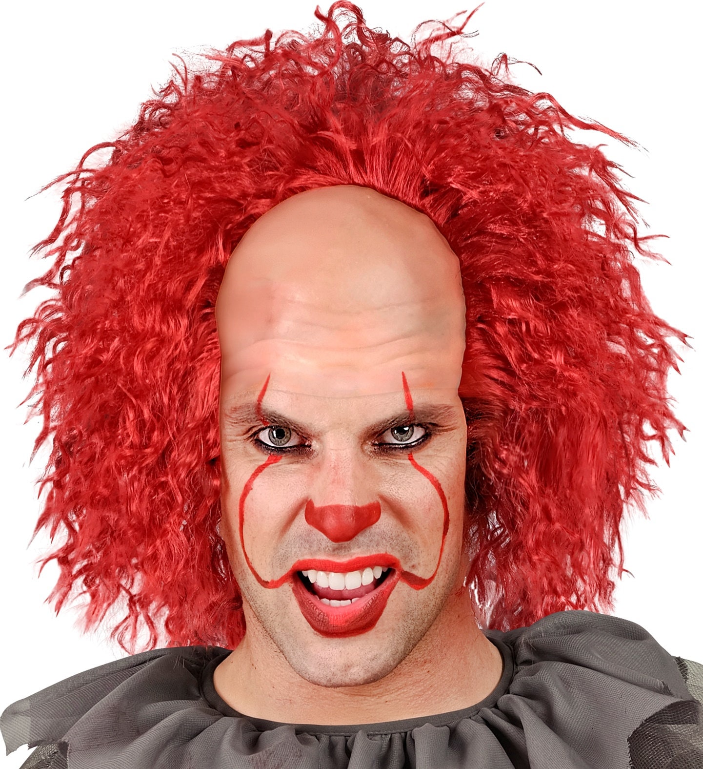 Enge Clown Pruik Rood Halloween Heren