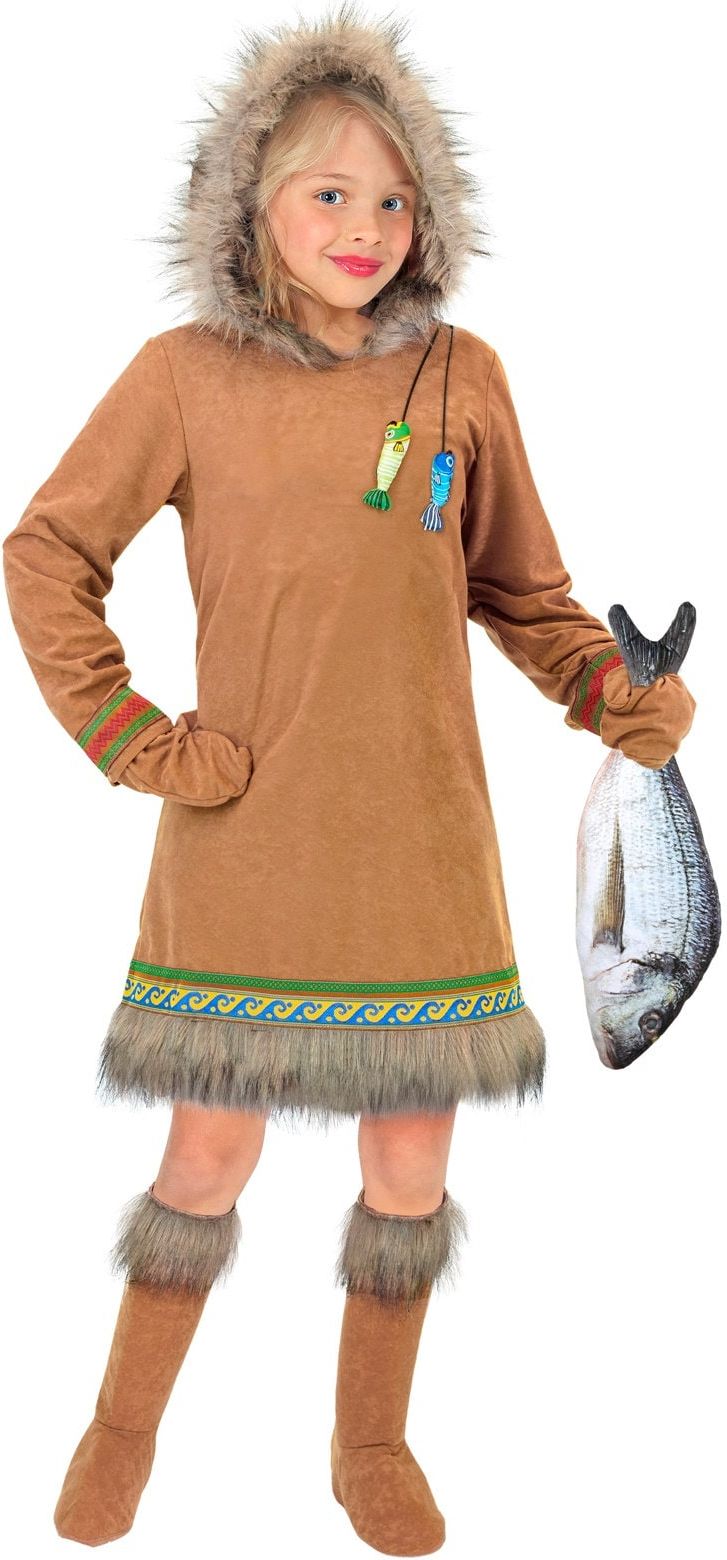Eskimo Vissers Outfit Meisjes Bruin