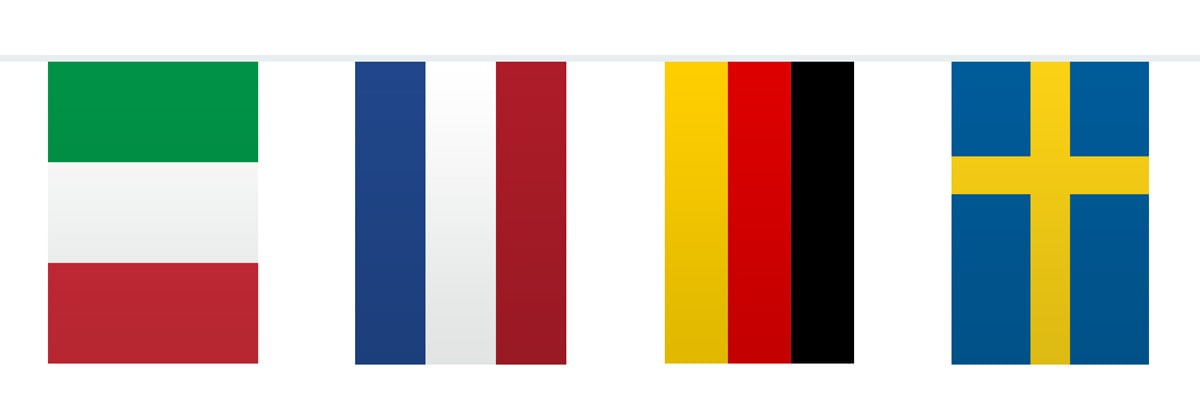 Europa landen vlaggenlijn vierkant 10 meter