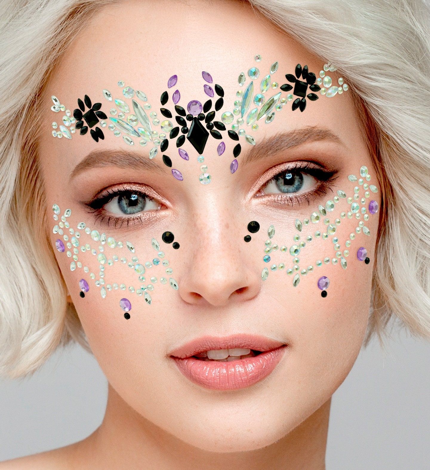 Face Jewels Spin Zwart