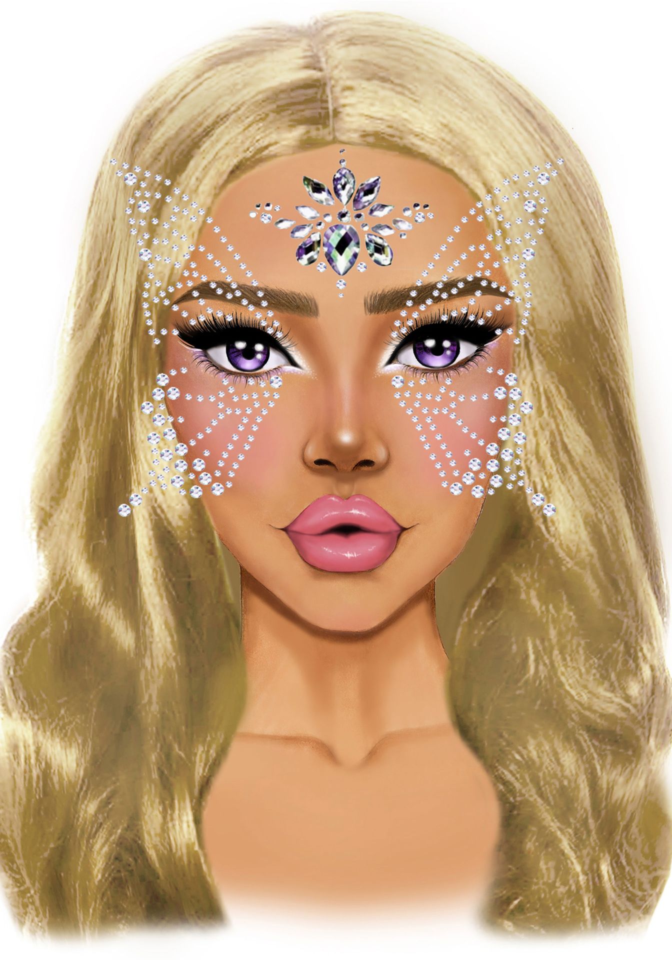 Fairy zilveren gezicht jewels
