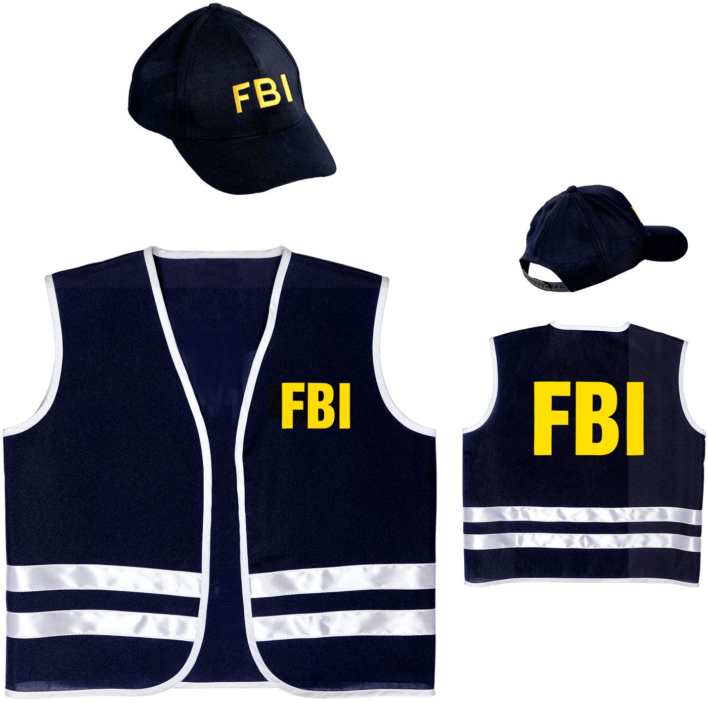 FBI vest met pet kind