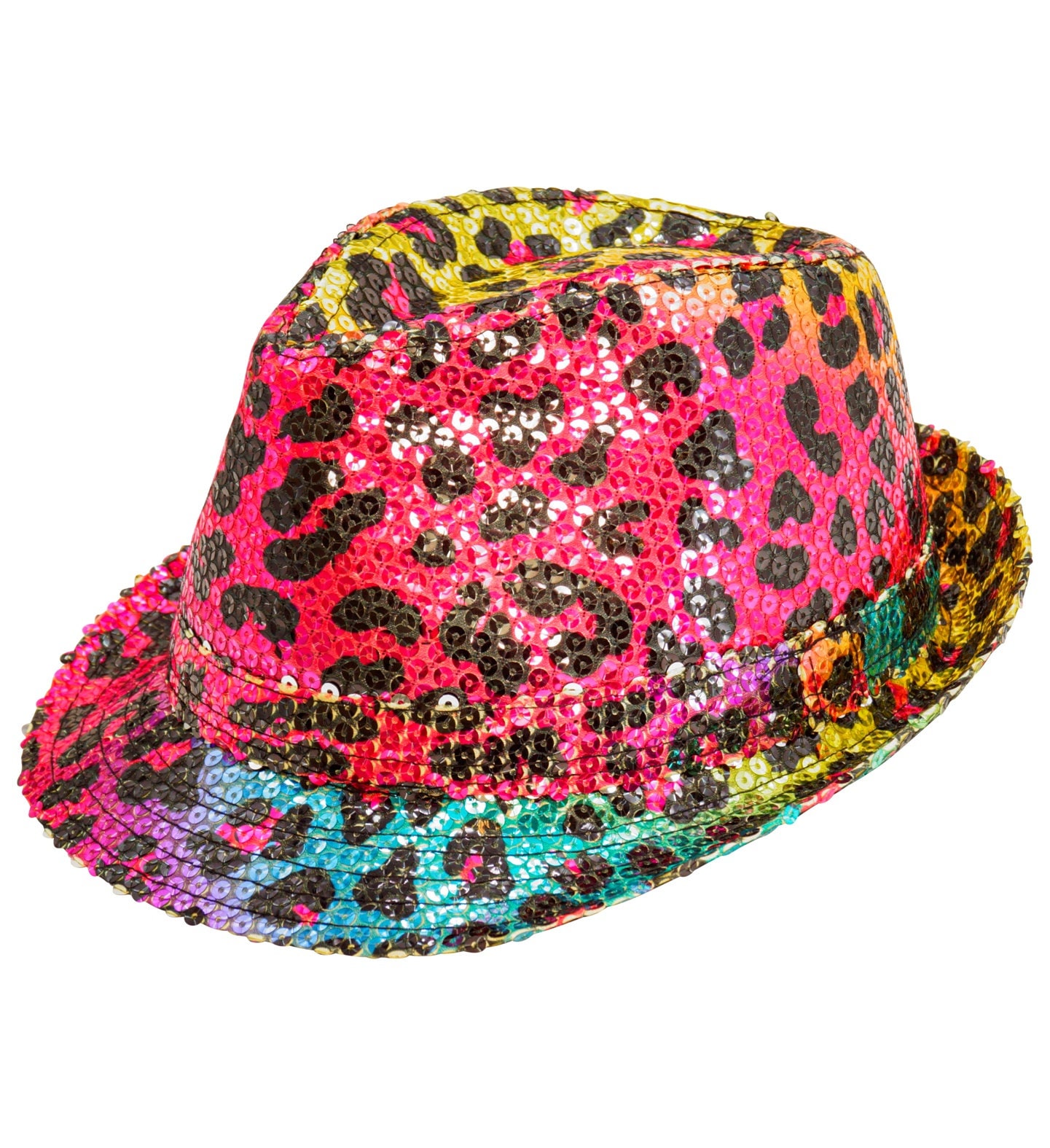Fedora Hoed Regenboog met Luipaardprint Dames Heren