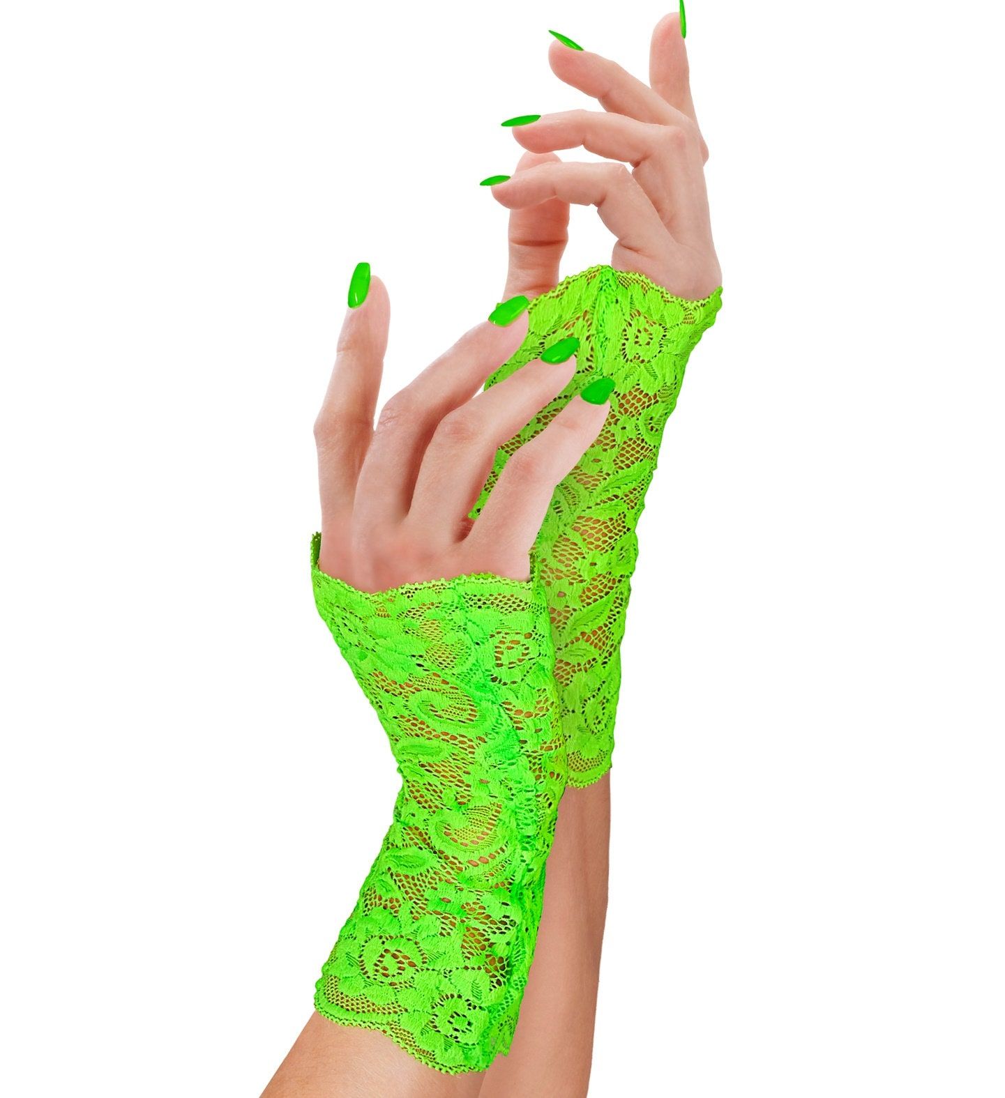 Feest Handschoenen Vingerloos Neon Groen Dames