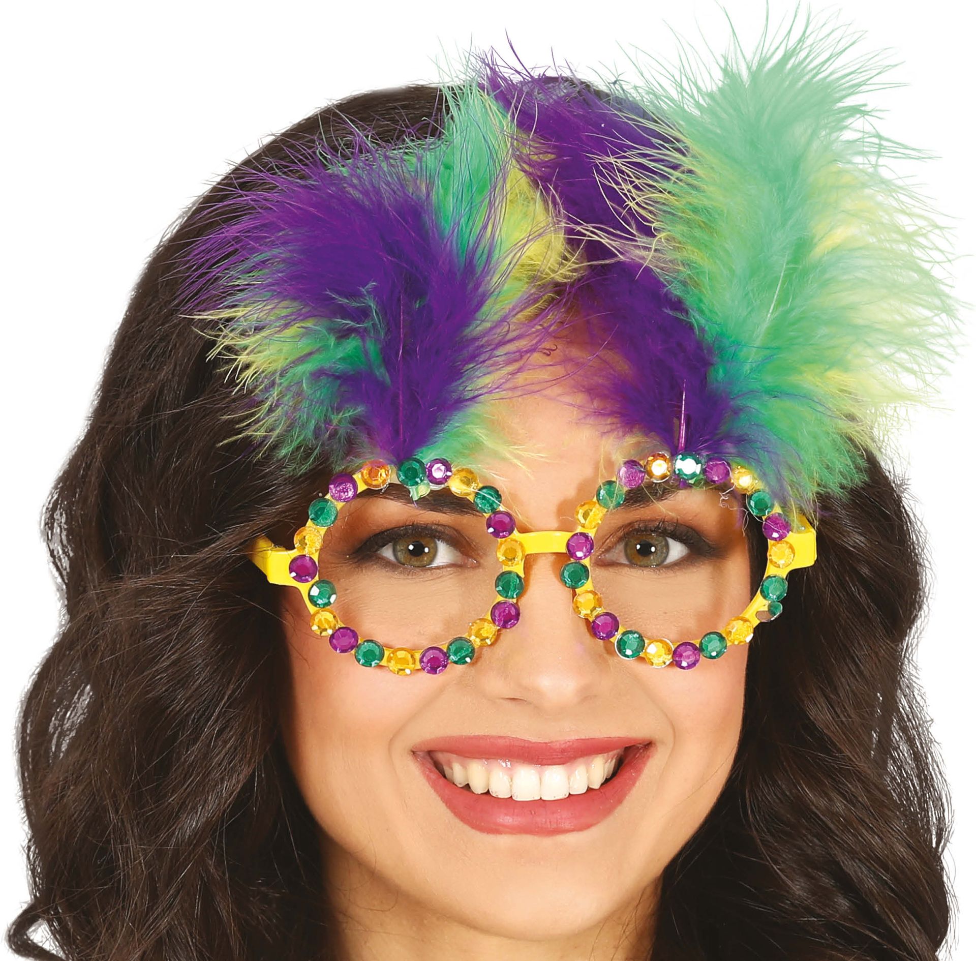 Feestbril Braziliaans Carnaval met Veer