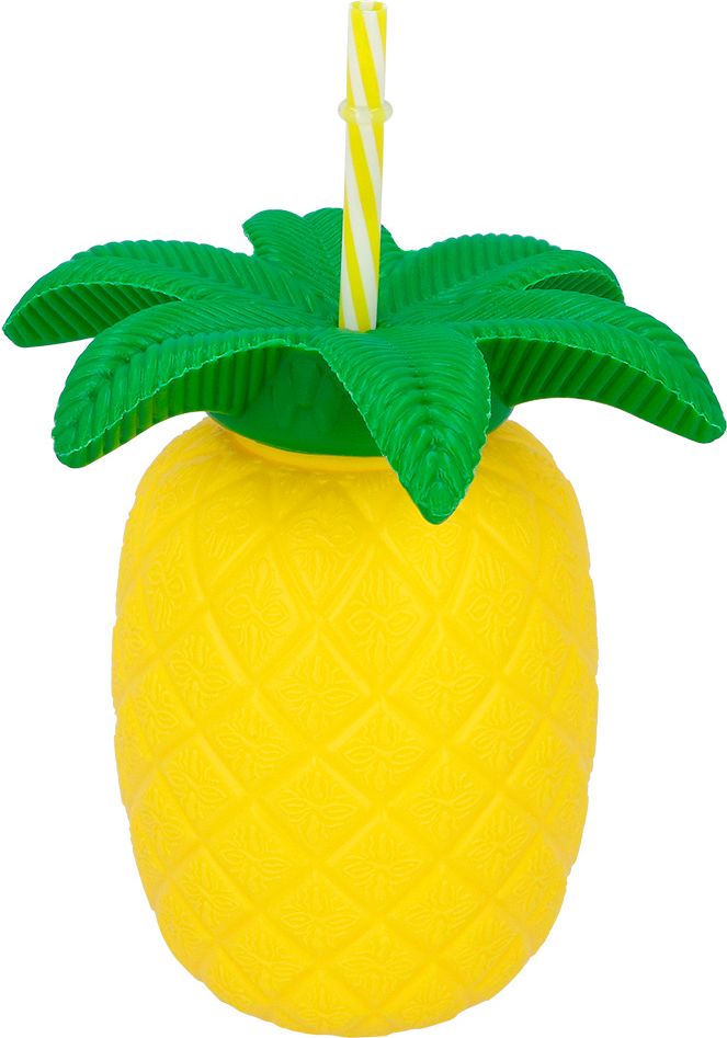 Feestelijke ananas drinkbeker met rietje