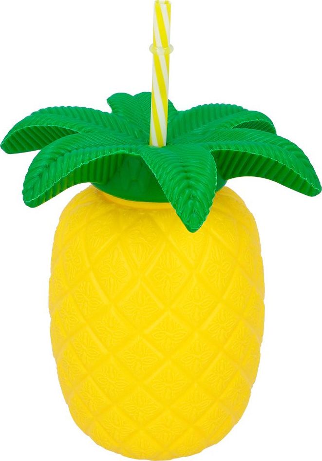 Feestelijke ananas drinkbeker met rietje