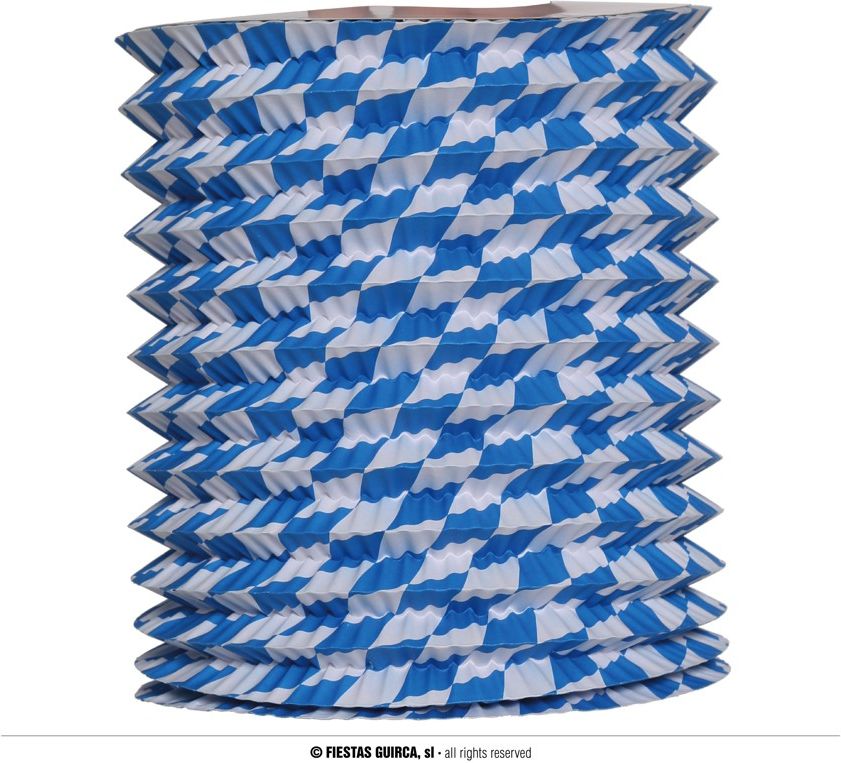 Feestelijke Oktoberfest Lantaarn Blauw Wit 24Cm